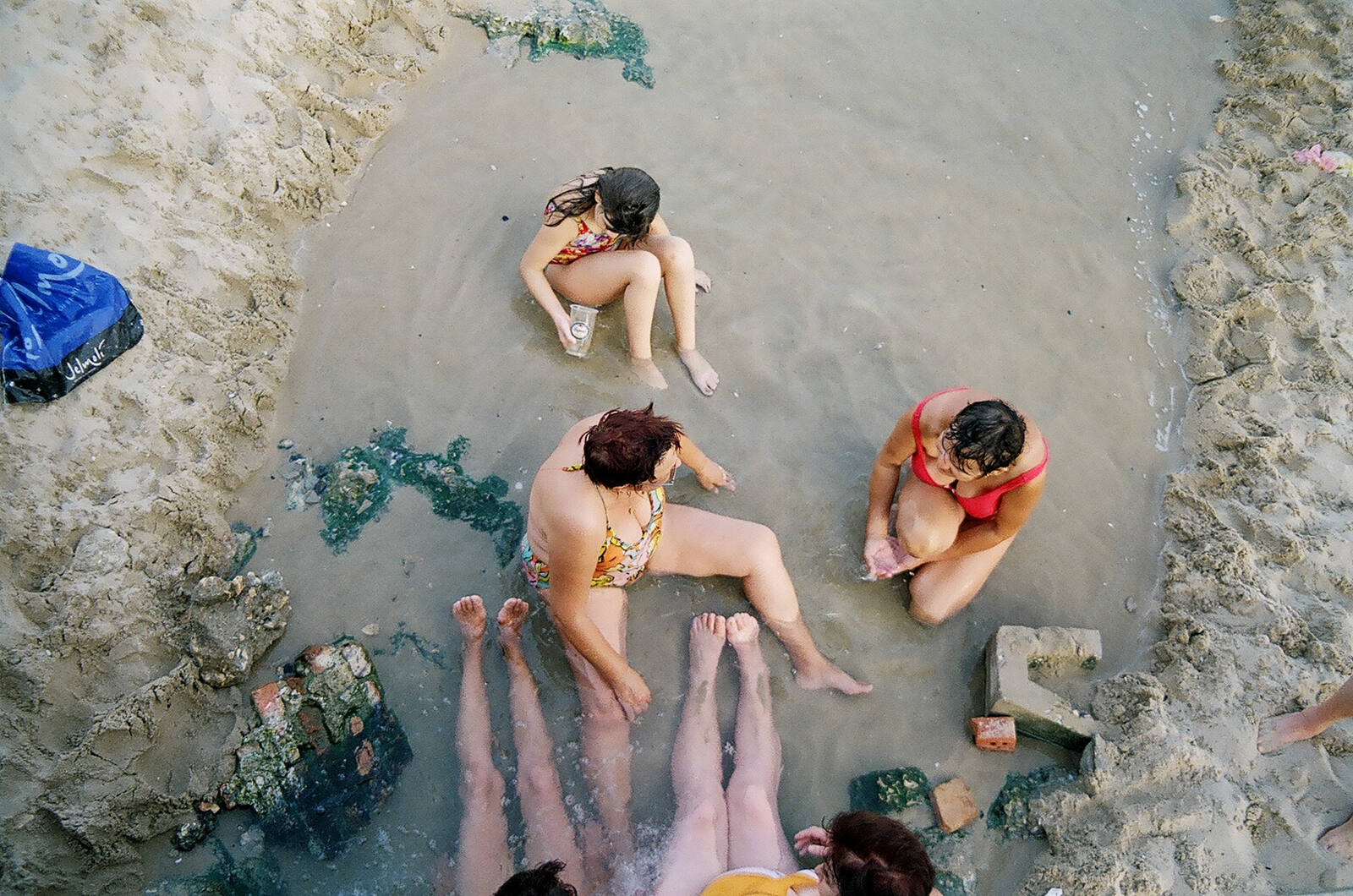 Mud bathers in the mineral pools at Pomorie