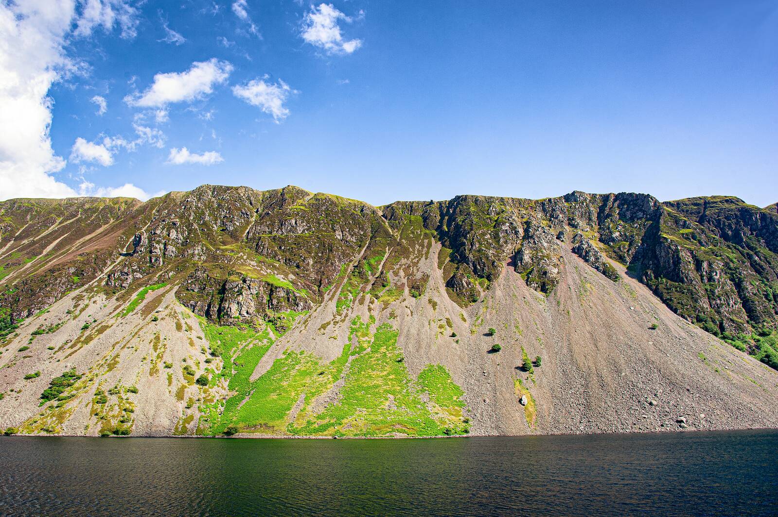 The Wast Water Screes falling into the lake